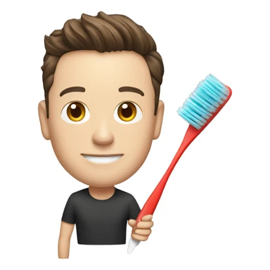elon musk with toothbrush in his hand sticker