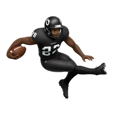black football player diving into endzone sticker