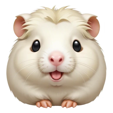 Cinematic Cute Yawning White Guinea Pig Portrait Emoji, Head tilted slightly with a dramatic, wide-open yawn, revealing a soft, downy white coat with tiny drooping ears, round dark eyes barely open in drowsy contentment, Simplified yet irresistibly adorable features, highly detailed, glowing with a soft, cozy glow, high shine, relaxed yet expressive, stylized with a touch of whimsy, bright and endearing, soft glowing outline, capturing the essence of a sleepy yet affectionate guinea pig, so drowsy it feels like it could stretch right out of the screen and curl up for a nap! sticker
