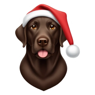 Chocolate Labrador with Santa hat sticker
