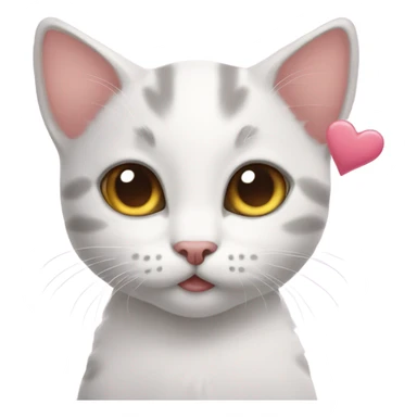 Kitten with hearts in eyes sticker