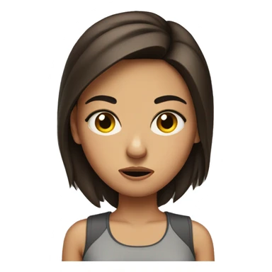 Cranky brunette girl sticker