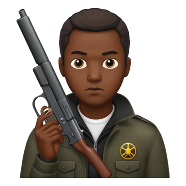 black thug with gun sticker