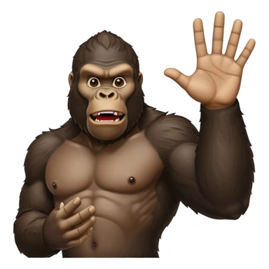 king kong with one hand out saying stop sticker