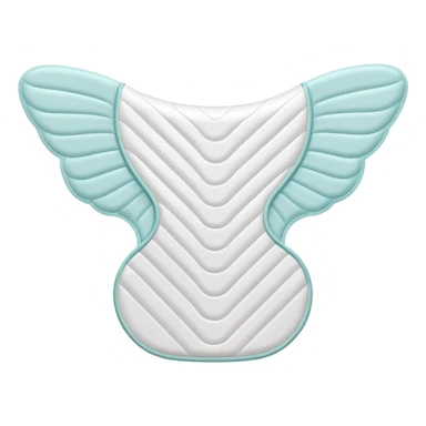 single sanitary pad shown from above, soft white contours, slightly curved wings, gently quilted texture, absorbent clean surface with subtle folds suggesting flexibility, no wrapper, underwear, or branding, apple emoji style, soft lighting, subtle shadows, emoji scale sticker