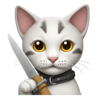 cat with a machete sticker