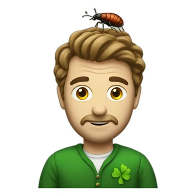 an irishman with a bedbug for a head sticker