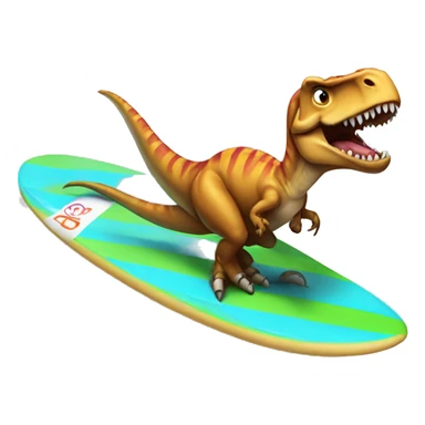T-Rex on a surf board  sticker