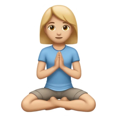 3D emoji style person kneeling, clear posture, centered, soft shadow, white background. sticker