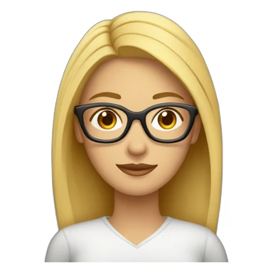 Mujer estudiante mediana edad rubia y con gafas sticker