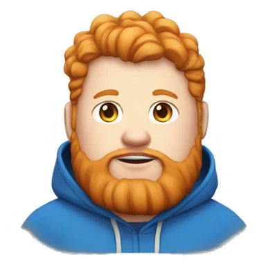 fat, ginger streamer named caseoh wearing a blue hoodie emoji sticker