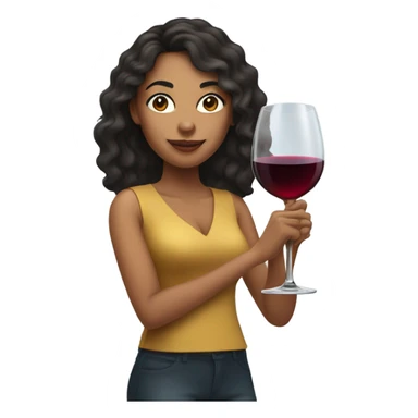 Mixed race woman drinking wine sticker