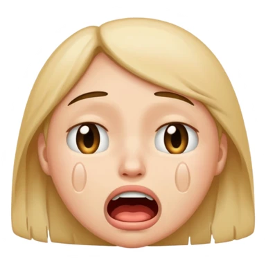 make a super sad face that its crying so hard that his mouth is super wide a normal emoji sticker