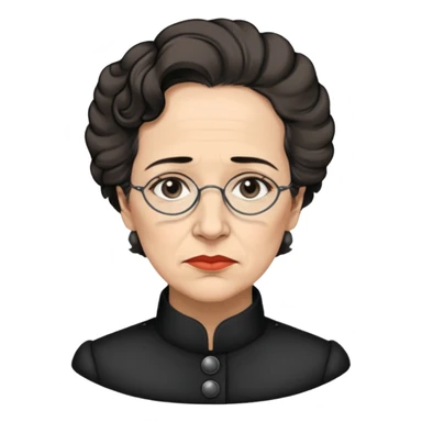 a hand drawn black outline portrait of Hannah Arendt sticker