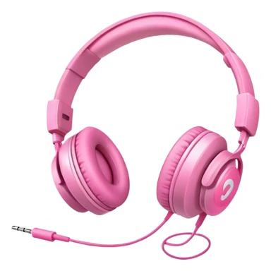 Pink headphones with pink bows emoji sticker