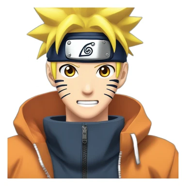 Naruto uzumaki avec des cœurs à la place des yeux sticker