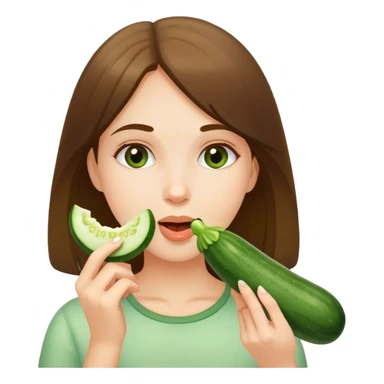 pretty girl eating cucumber sticker