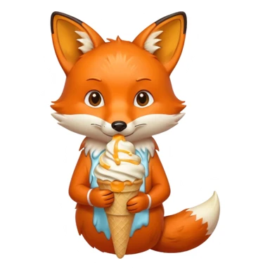 dondurma yiyen tilki sticker