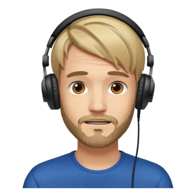 Pewdiepie with headphones sticker