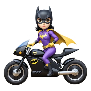 scale racing sexy fitted Batgirl’s heroically armored midnight-colored tight outfit 1970’s tv style dark knight stealthy accurate sporty safe plush deluxe off-road pursuit drifting F1 town car (black hair, shoulders back against seat) rally vehicle  sticker