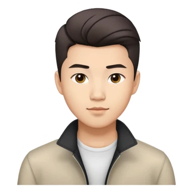 Young Asian man with modern hairstyle, professional appearance sticker