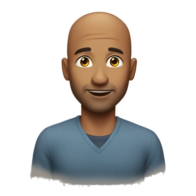 Bald headed handsome 45 year old man with shaka  sticker