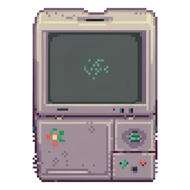 CRT screen cracked with a blinking “404” sticker