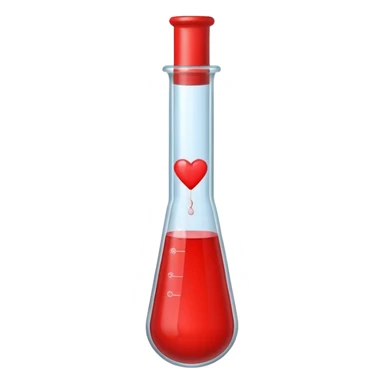 test tube with a small heart inside sticker