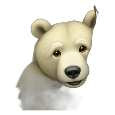 Un ours qui lèche un arbre sticker