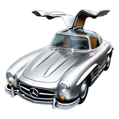 Silver Mercedes 300 sl gull-wing sticker