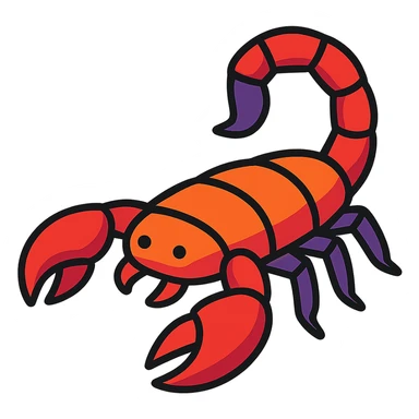 vibrant toon style animated scorpion sticker