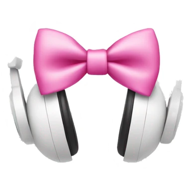 White headphones with pink bows sticker