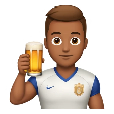 A football player with  beer sticker