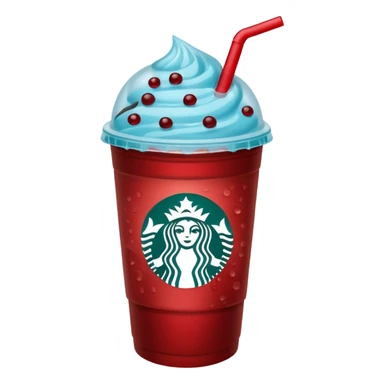Tealish-blue Starbucks refresher with red boba sticker