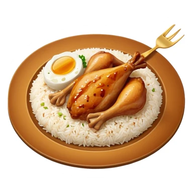 lunch rice with chicken, piece of the chicken leg only sticker