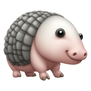 Black and white chubby armadillo pig panda centipede armadillo  sticker