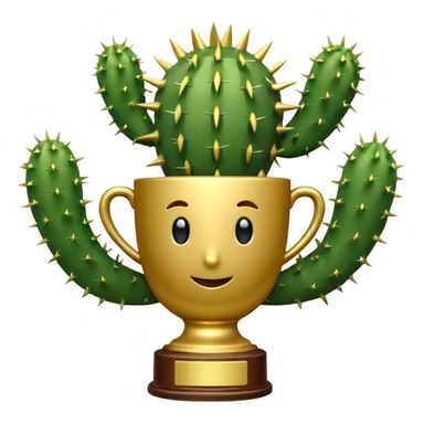 golf trophy cactus sticker