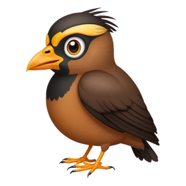 A common myna bird cute emoji sticker