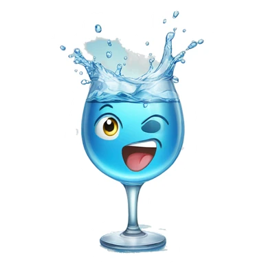 Sparkling splashing clear water in a clear glass  sticker