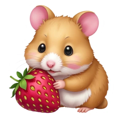hamster eating strawberries sticker
