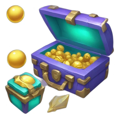 Pokemon Game LootCase Purple Chaotic Color Rich Treasure Legendary Epic Items and Pokemons sticker