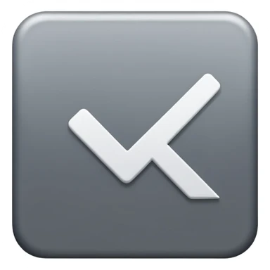 A white check inside a gray square that is tilted to the side a little bit sticker