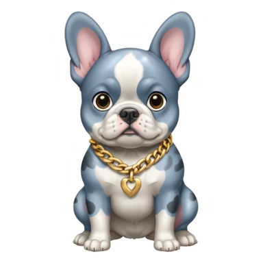 Blue Merle Frenchie wearing gold chain sticker