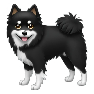 Little black spitz with bones sticker