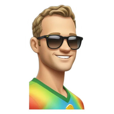 Jonathan Toews as rainbow beach bum sticker