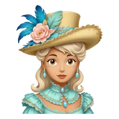 Vintage rococo (hat only) sticker