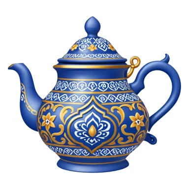 moroccan style ornamented blue teapot sticker