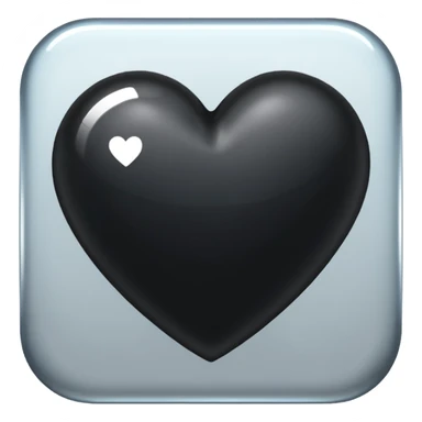 black heart with a glossy finish sticker