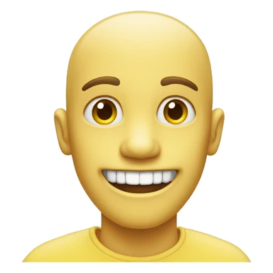 Smiling emoji with yellow bone in mouth sticker