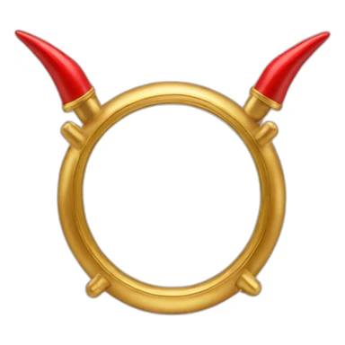 Red heart frame with gold horns sticker